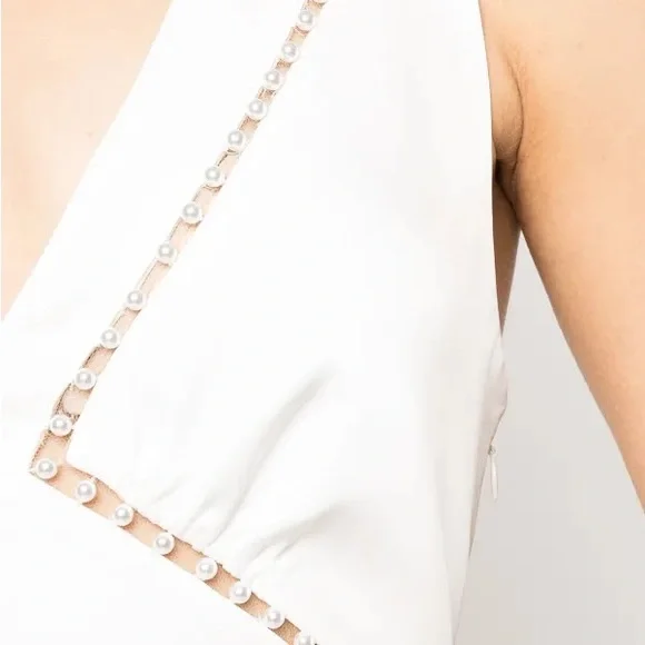 Sachin & Babi Astor Ivory Pearl Embellished Formal Gown| Size 10 - Picture 6 of 10